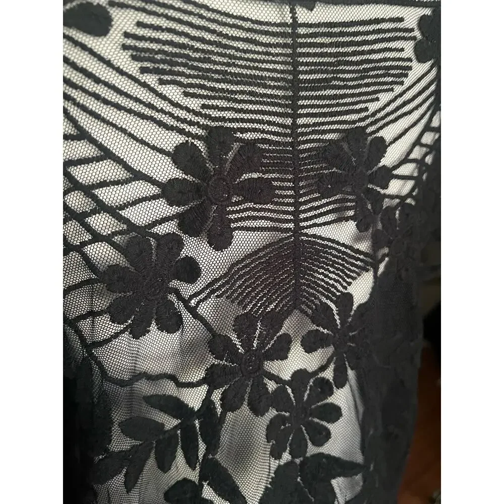Lace Mesh Cropped Shirt Express Size M - Picture 6 of 7